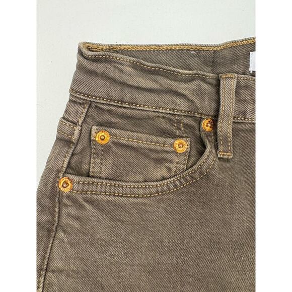 NWT! Re/Done Size 24 Washed Chocolate Ultra High Rise Stove Pipe Jeans On Trend - Picture 4 of 7